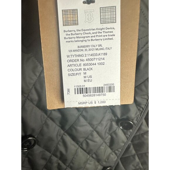 Burberry Women's Tything Diamond Quilted Double Breasted Coat M - Picture 9 of 11